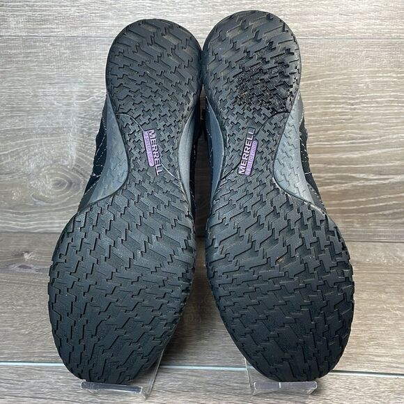 Merrell Albany Sky Women’s Sz 9 Waterproof Black Suede Gray Ankle Winter Boots - Picture 7 of 11